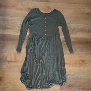 5 For 25$ Bombom Olive Green Long Sleeve Dress